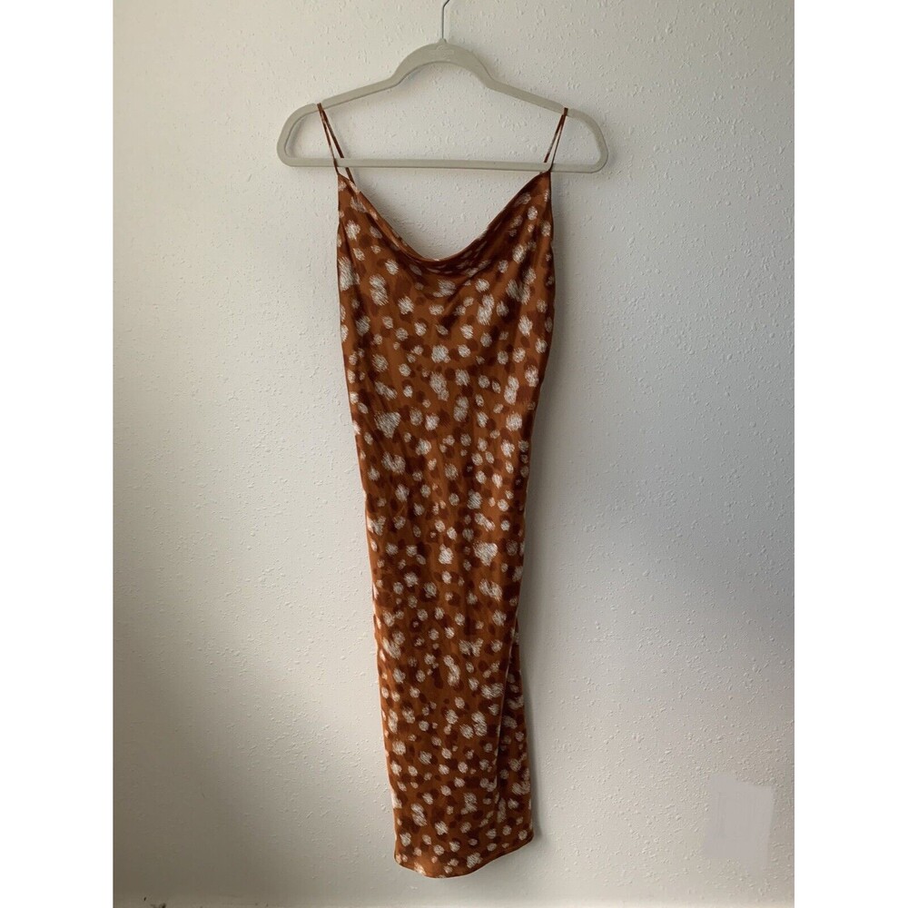 Bardot Polka Dot Silky Midi Slip Dress Sketchspot Doe Print - Picture 4 of 10